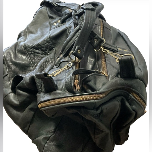 Vintage Genuine Leather Travel Duffle Bag Weekend Luggage - Picture 2 of 12